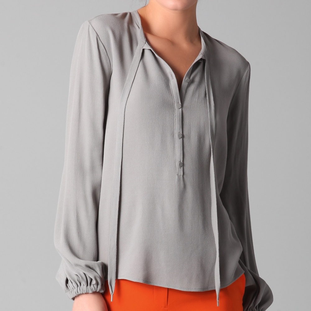 DVF Whitney Blouse in Gray. NWOT! Never worn